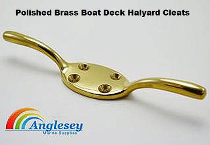 boat deck halyard cleats brass