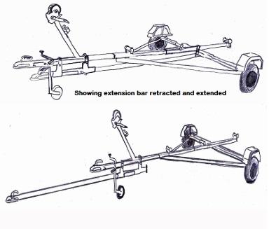 boat trailer launching extension bar