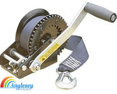 boat trailer winch with strap