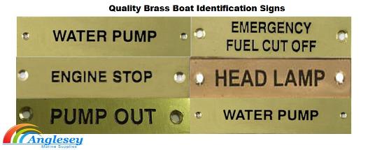 brass boat name signs