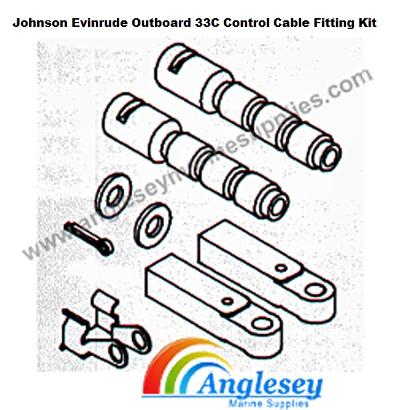 johnson evinrude outboard engine 33c control cable fitting kit