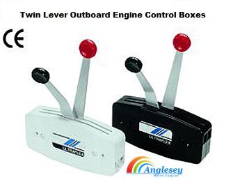 outboard engine control box twin lever