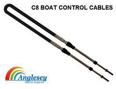 2Pcs Marine 33C Throttle Shift Control Cables - 8FT Blue Replacement For Yamaha Outboard Engines