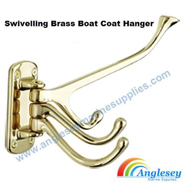 Swiveling Brass Boat Coat Hanger